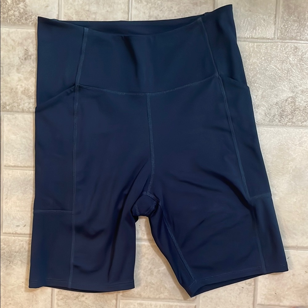 Girlfriend Collective Navy Athletic Shorts